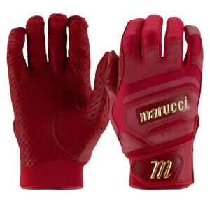 NEW Marucci Pittards Reserve Batting Gloves Leather Adult L Red